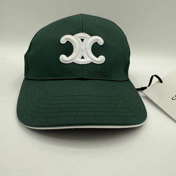 NWT Authentic Celine Triomphe Green Adjustable Baseball Cap - Picture 3 of 10